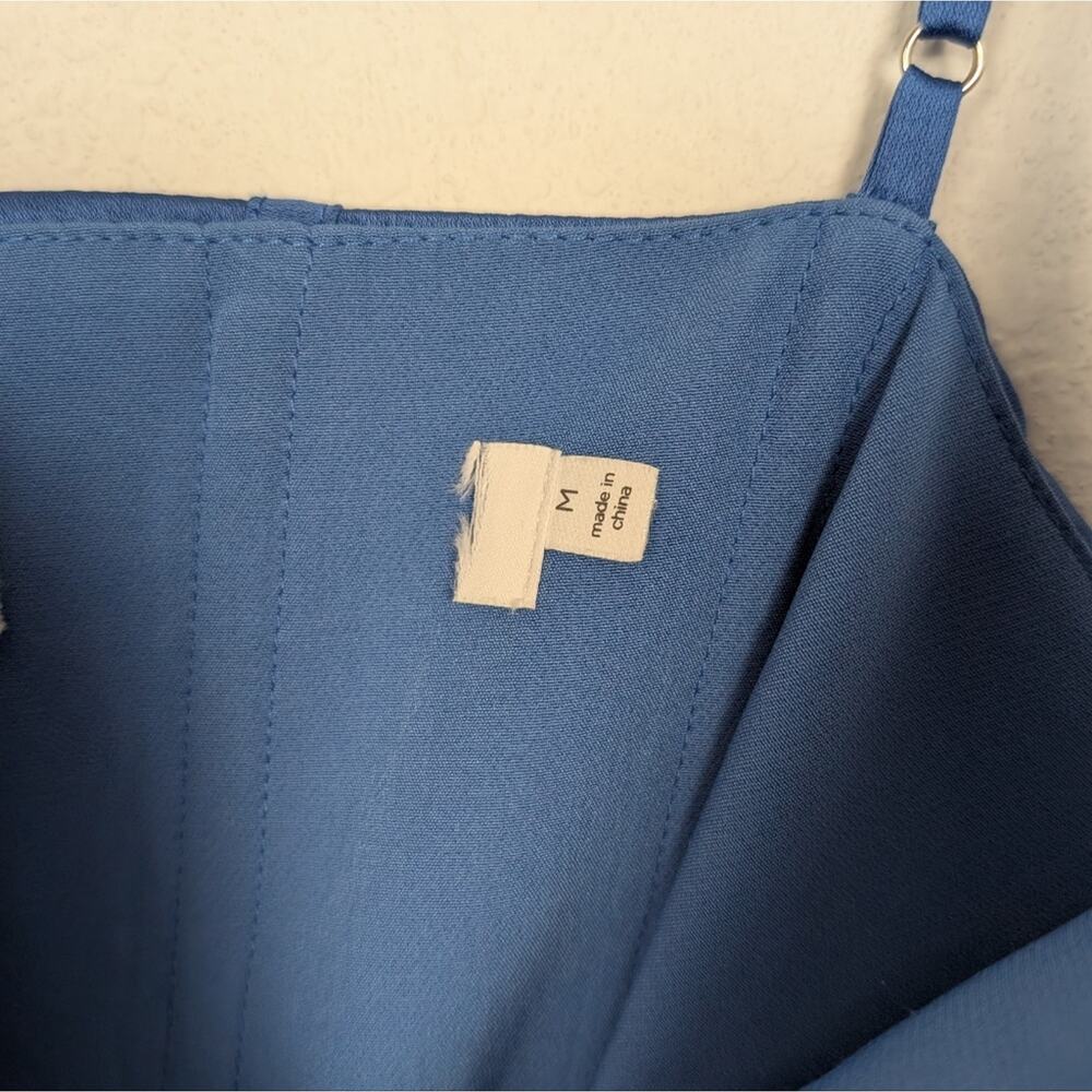 ASTR The Label Cannes Maxi Dress M Blue Satin Bustier Formal Evening Elegant - Picture 9 of 11